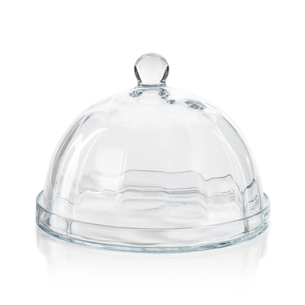 Zodax Aldgate Optic Pastry Glass Plate with Cloche, Large