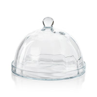 Zodax Aldgate Optic Pastry Glass Plate with Cloche, Large
