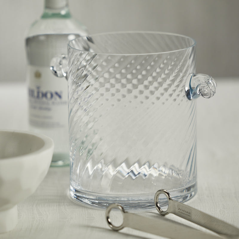 Zodax Harrow Swirl Glass Ice Bucket, Large