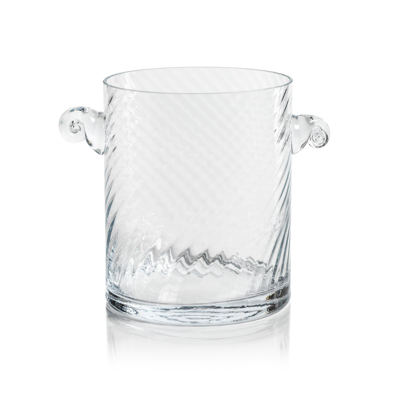 Zodax Harrow Swirl Glass Ice Bucket, Large