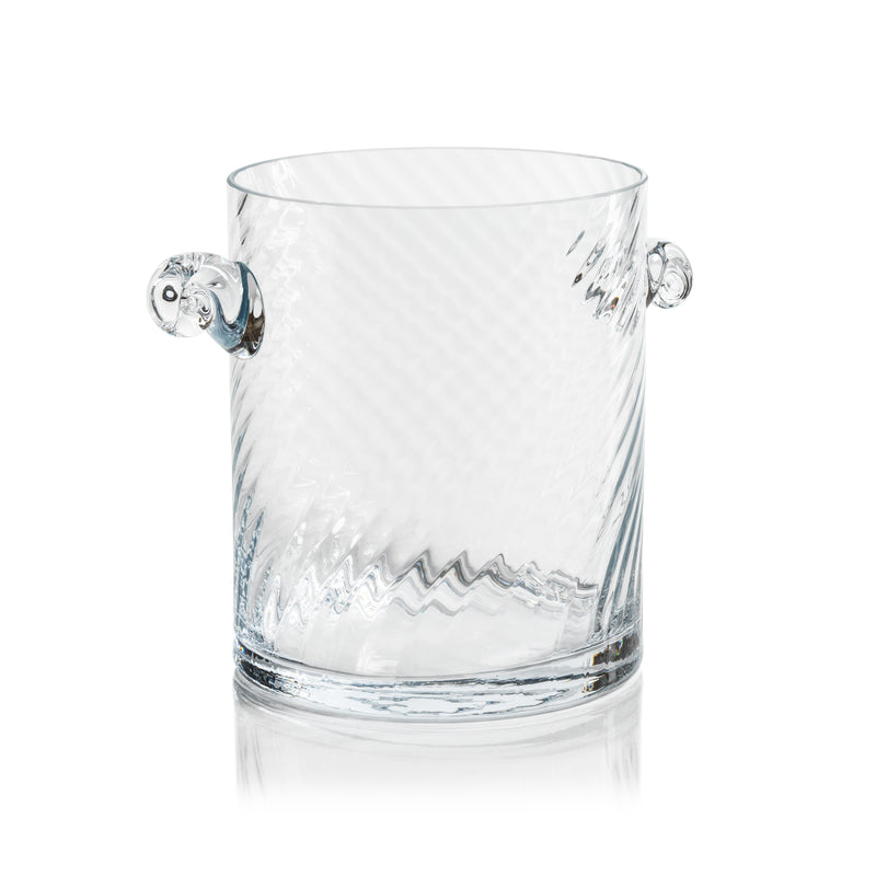 Zodax Harrow Swirl Glass Ice Bucket, Large