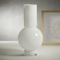 Zodax Chaumont Glass Vase, White Opal