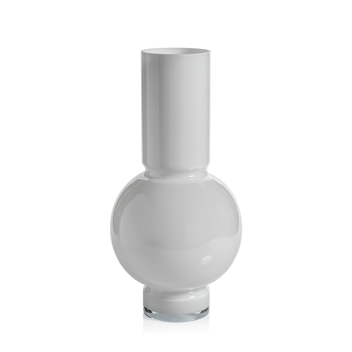 Zodax Chaumont Glass Vase, White Opal