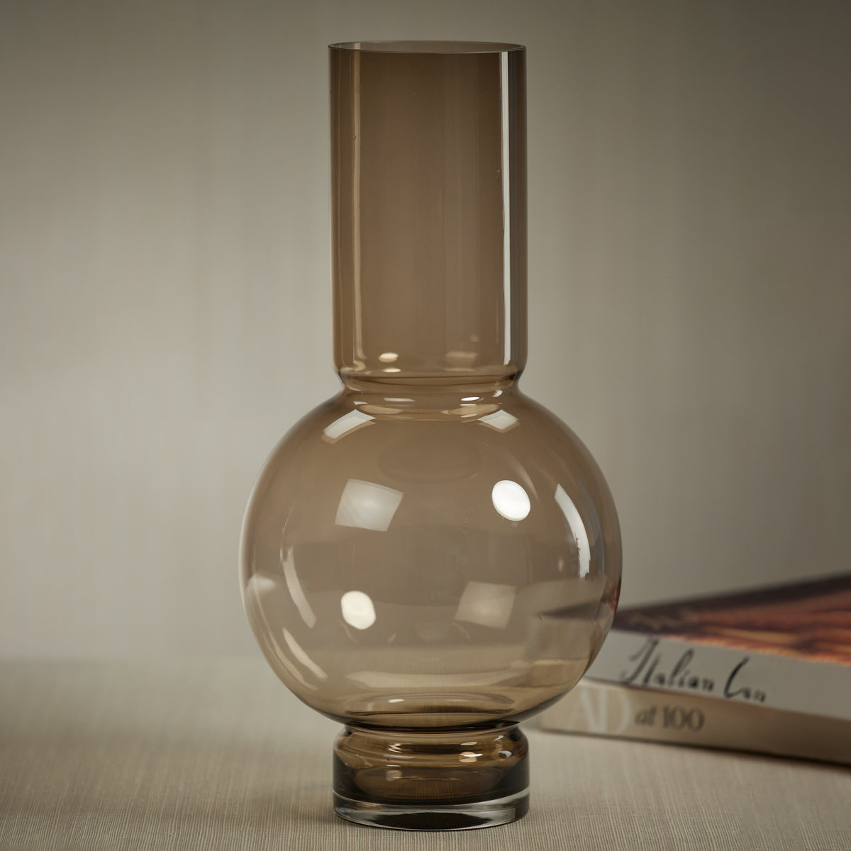 Zodax Chaumont Glass Vase, Taupe