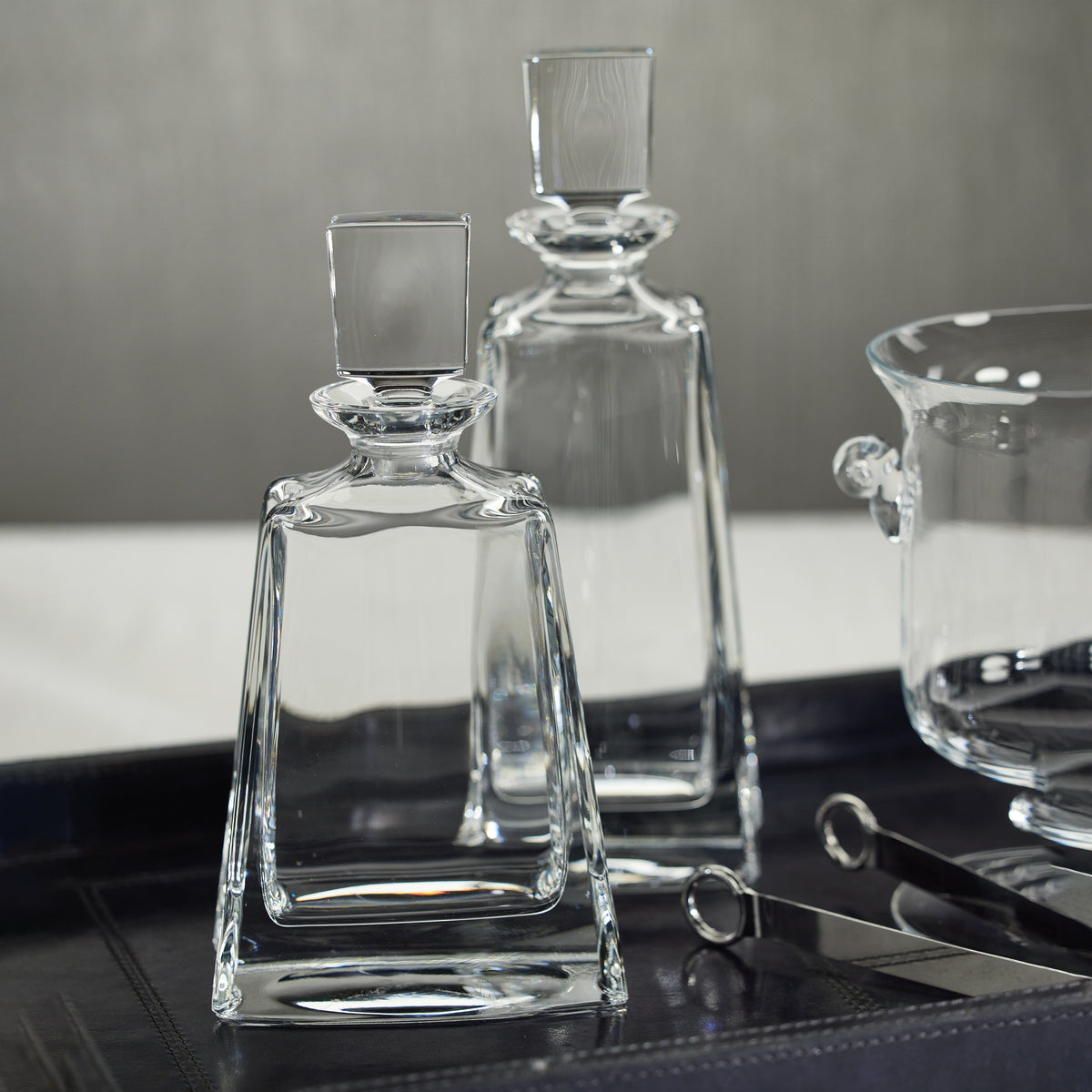 Zodax Beddington Crystal Glass Decanter, 4.25" x 11.75"