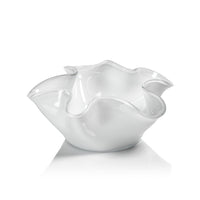 Zodax Vellerti 6"Tall Wave Glass Bowl, White