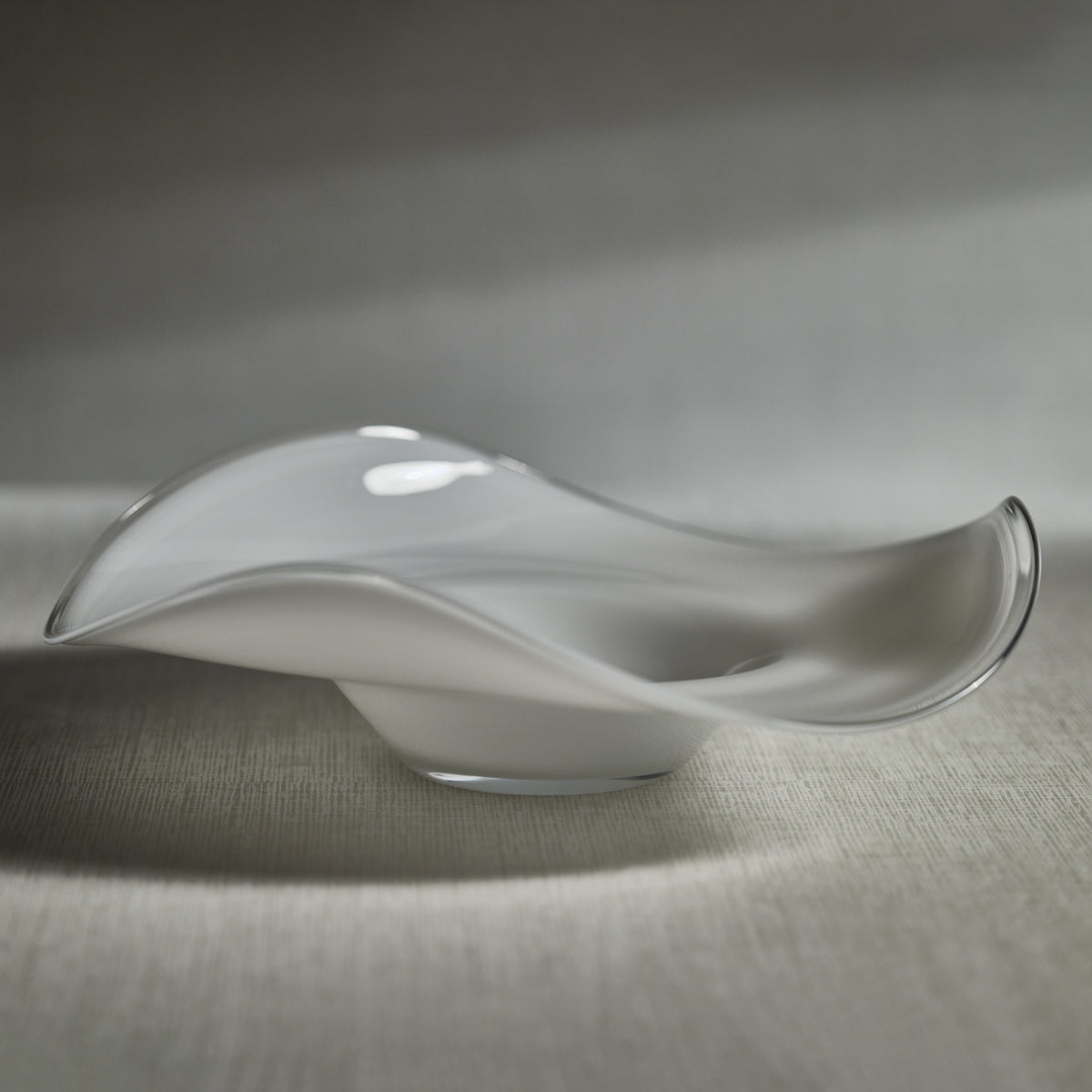 Zodax Shoal Scissor Cut Opal White Wave Glass Bowl