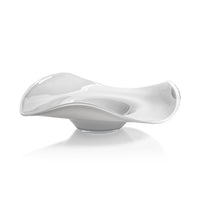 Zodax Shoal Scissor Cut Opal White Wave Glass Bowl