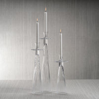 Zodax Oslob Tall Ribbed Glass Taper Holder, Small