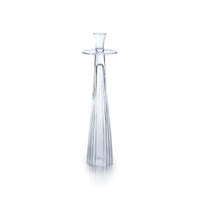 Zodax Oslob Tall Ribbed Glass Taper Holder, Medium