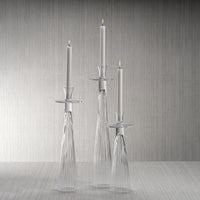 Zodax Oslob Tall Ribbed Glass Taper Holder, Large