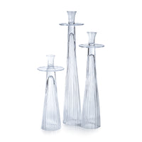 Zodax Oslob Tall Ribbed Glass Taper Holder, Large