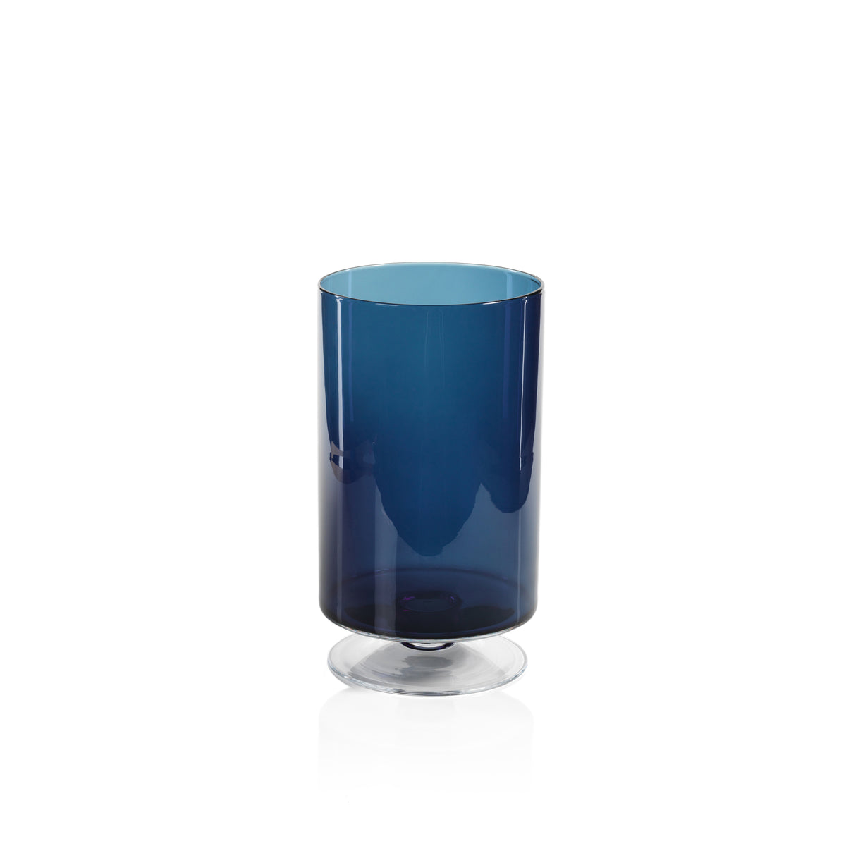 Zodax Algarve 13.5-Inch Tall Midnight Blue Hurricane on Footed Base