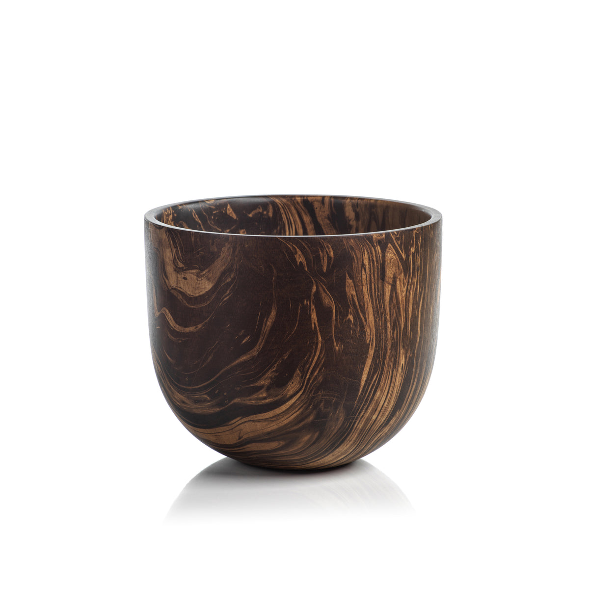 Zodax Vinceta Marbleized Straight Sided Mango Wood Bowl
