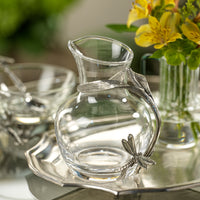 Zodax Dragonfly on Stalk Pewter & Glass Carafe