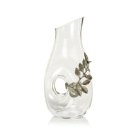 Zodax Lemon Pewter & Glass Pierced Pitcher
