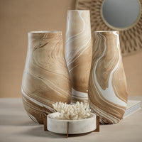 Zodax Bellshill Mango Wood Marbleized Vase, 9" x 16"