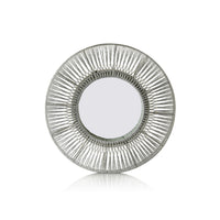 Zodax Mildura Round Silver Gray Interlaced Wall Mirror, 23.5"
