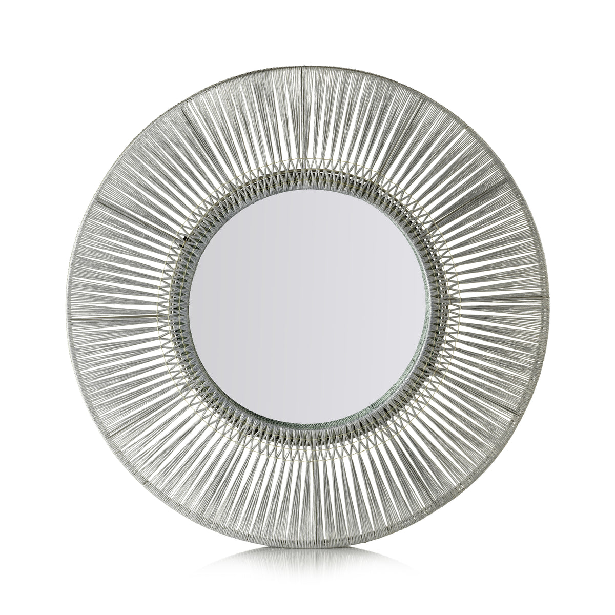 Zodax Mildura Round Silver Gray Interlaced Wall Mirror, 31.5"