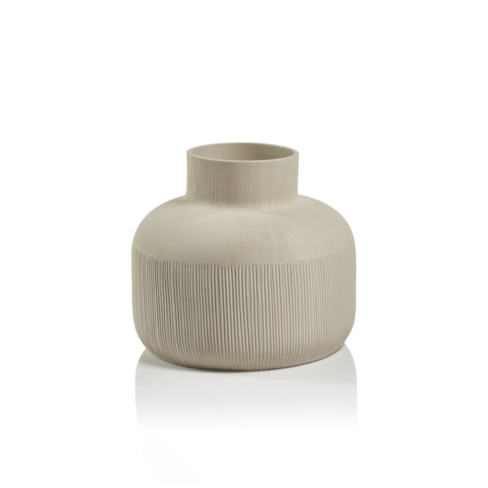 Zodax Declan Ivory Porcelain Vase, 8.5"