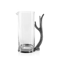 Zodax Malachi Rock Glass Pitcher with Pewter Antler Handle