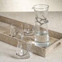 Zodax Malachi Glass Carafe with Pewter Antler