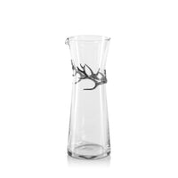 Zodax Malachi Glass Carafe with Pewter Antler