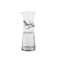 Zodax Malachi Glass Carafe with Pewter Antler