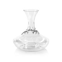 Zodax Malachi Glass Wine Decanter with Pewter Antler