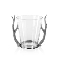 Zodax Malachi Glass Wine & Champagne Bucket with Pewter Antler Handles
