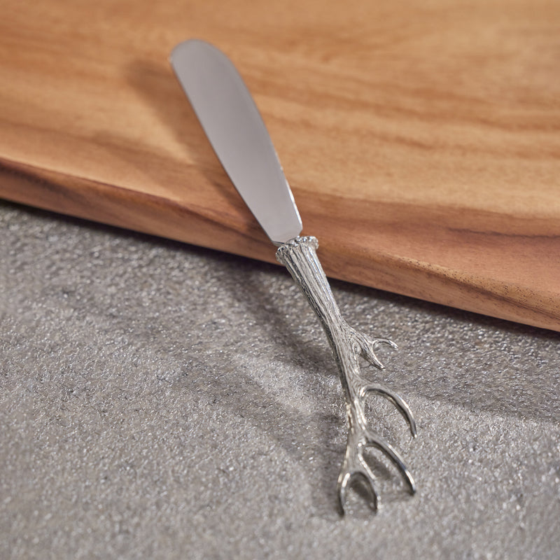 Zodax Malachi Antler Design Pewter Butter & Cheese Knife