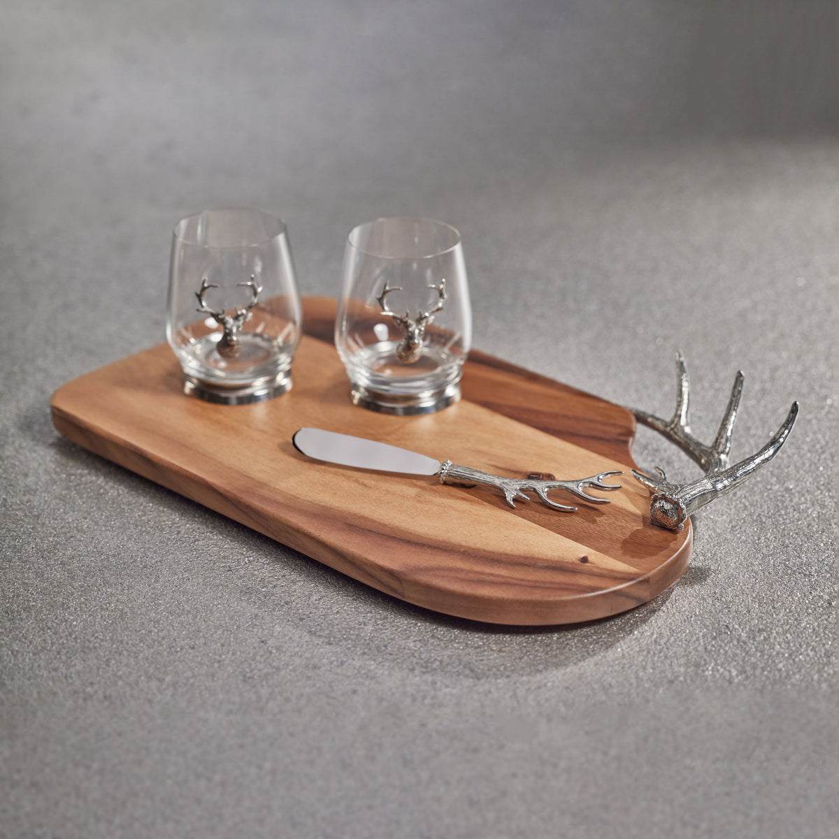 Zodax Malachi Antler Design Pewter Butter & Cheese Knife