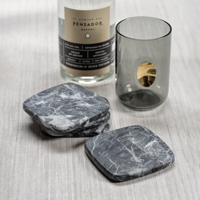 Zodax Martil Matte Marble Coasters, Set of 4