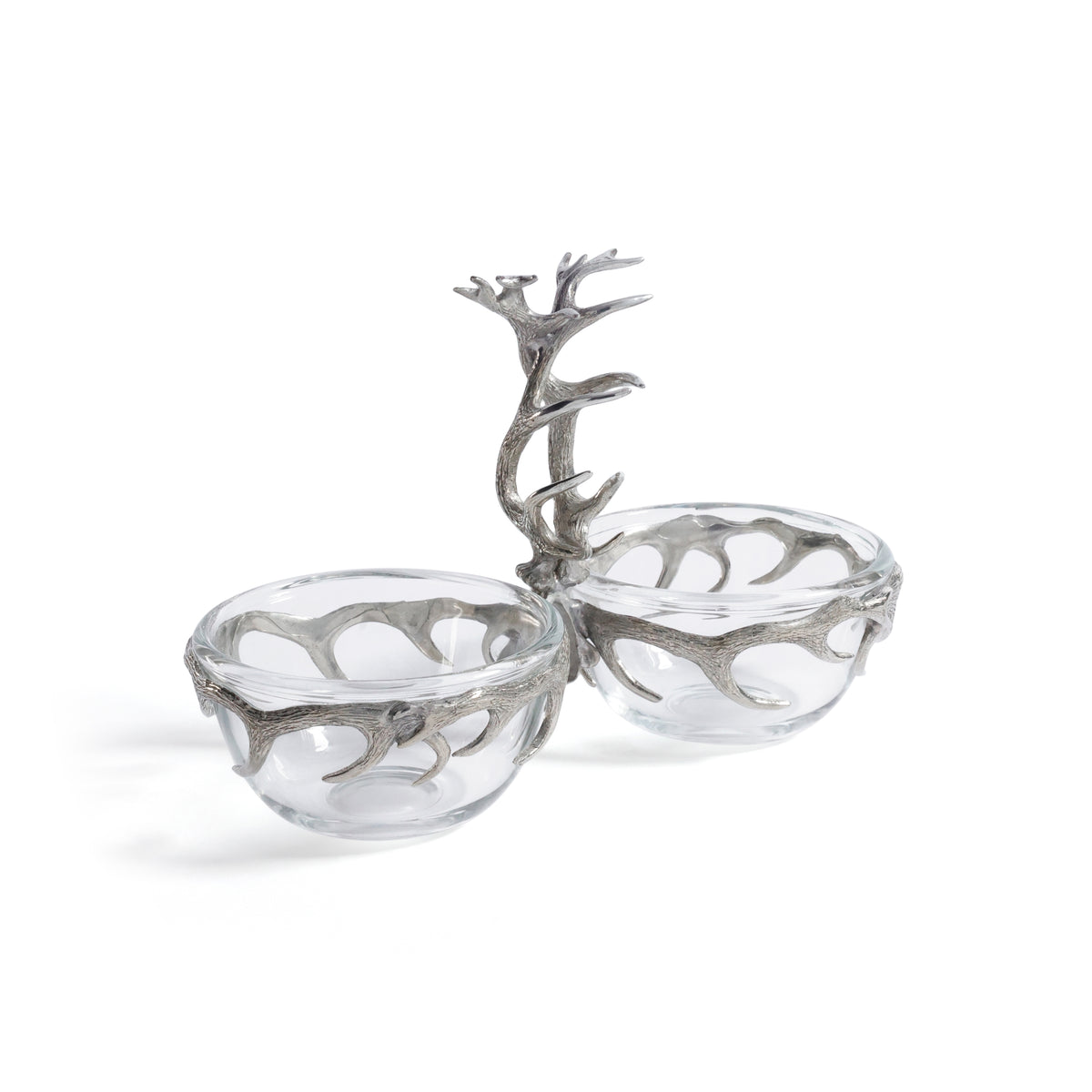 Zodax St. Anton Pewter & Glass Condiment Set