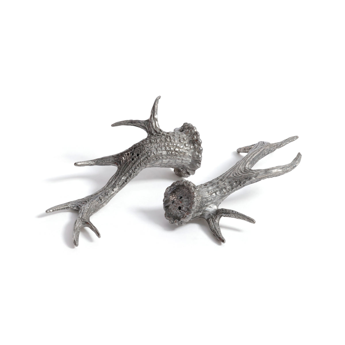 Zodax St. Anton Pewter Antler Salt & Pepper Shaker