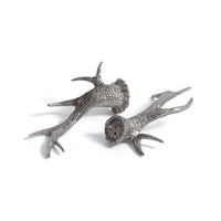 Zodax St. Anton Pewter Antler Salt & Pepper Shaker