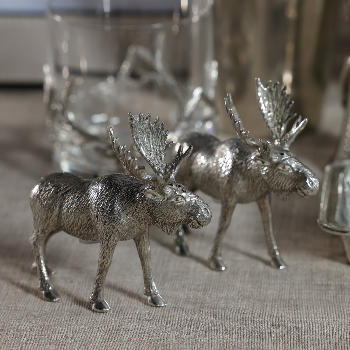 Zodax St. Anton Pewter Moose Design Salt & Pepper Shaker