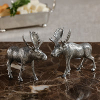 Zodax St. Anton Pewter Moose Design Salt & Pepper Shaker