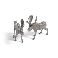 Zodax St. Anton Pewter Moose Design Salt & Pepper Shaker