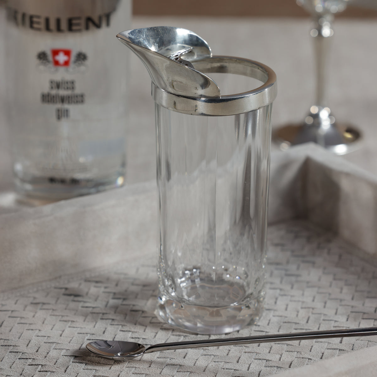 Zodax St. Anton Pewter & Glass Shaker with Stirrer