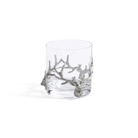 Zodax St. Anton Pewter & Glass Rock Glass, Small- 9.47 oz/ 280 ml