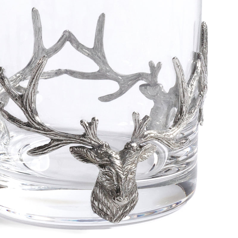 Zodax St. Anton Pewter & Glass Rock Glass, Small- 9.47 oz/ 280 ml