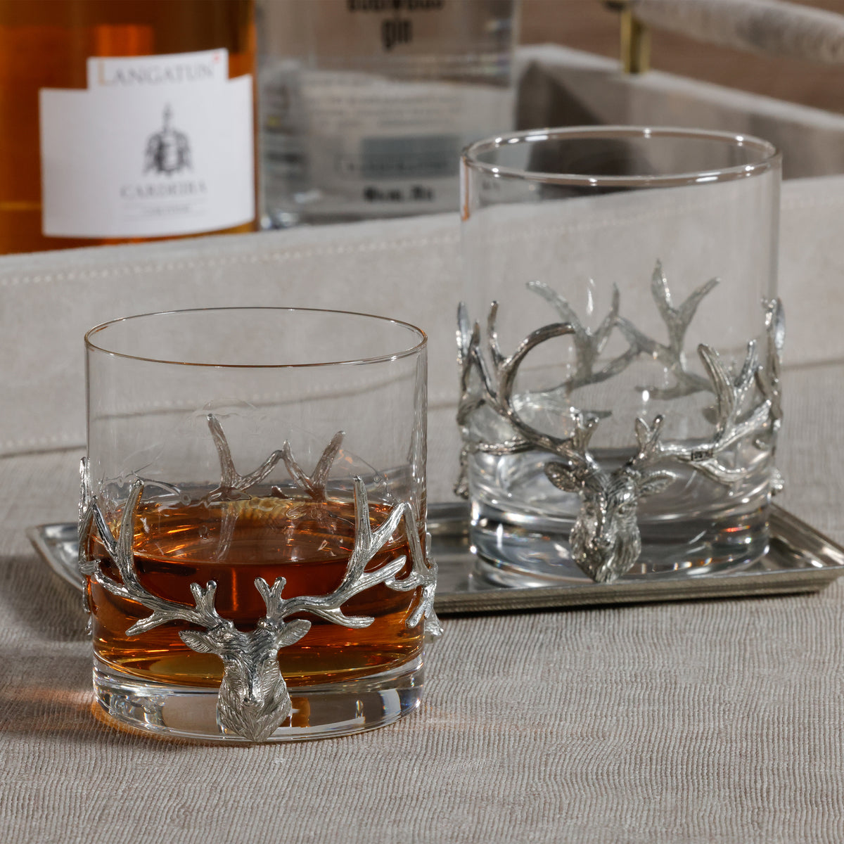 Zodax St. Anton Pewter & Glass Rock Glass, Large- 13.02 oz/ 385  ml
