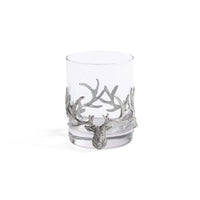 Zodax St. Anton Pewter & Glass Rock Glass, Large- 13.02 oz/ 385  ml