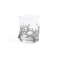 Zodax St. Anton Pewter & Glass Rock Glass, Large- 13.02 oz/ 385  ml
