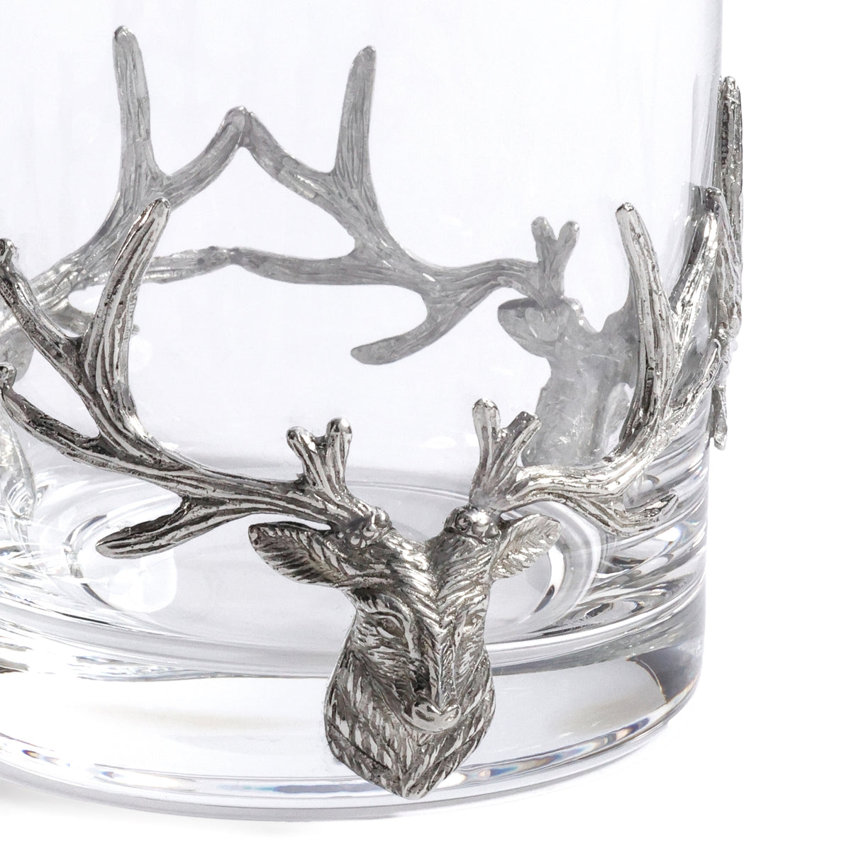 Zodax St. Anton Pewter & Glass Rock Glass, Large- 13.02 oz/ 385  ml