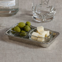 Zodax St. Moritz Pewter & Glass Condiment Set, Double