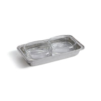 Zodax St. Moritz Pewter & Glass Condiment Set, Double
