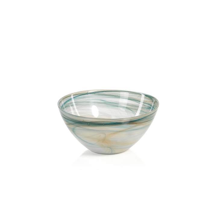 Zodax Lagoon 4-Inch Tall Alabaster Glass Bowls, Set of 4