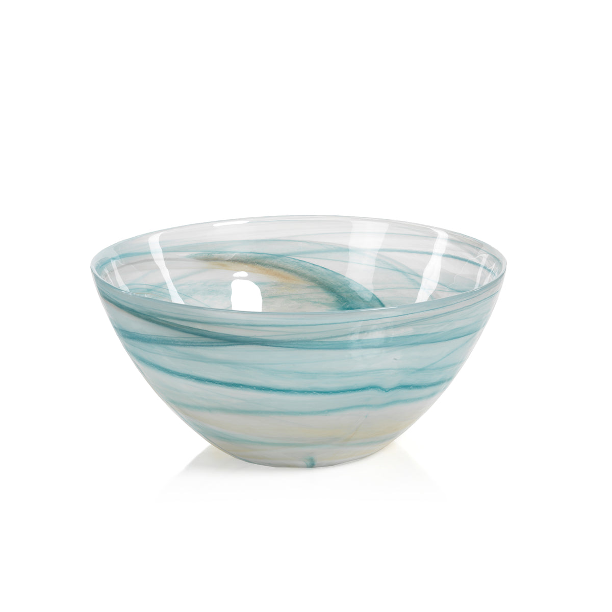 Zodax Lagoon 5.75-Inch Tall Alabaster Glass Bowls, Set of 2
